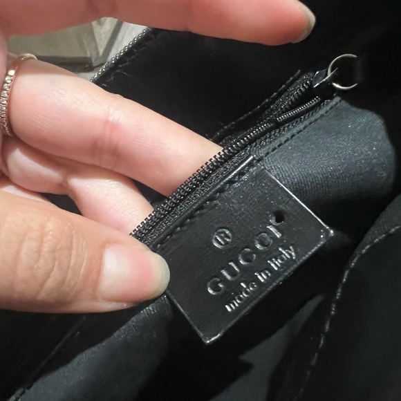 Gucci Monogram Mini Hand Bag Grey and black - Picture 11 of 11